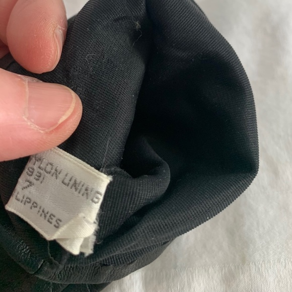 Vintage Black Leather Long Gloves Size 7 - Picture 3 of 4